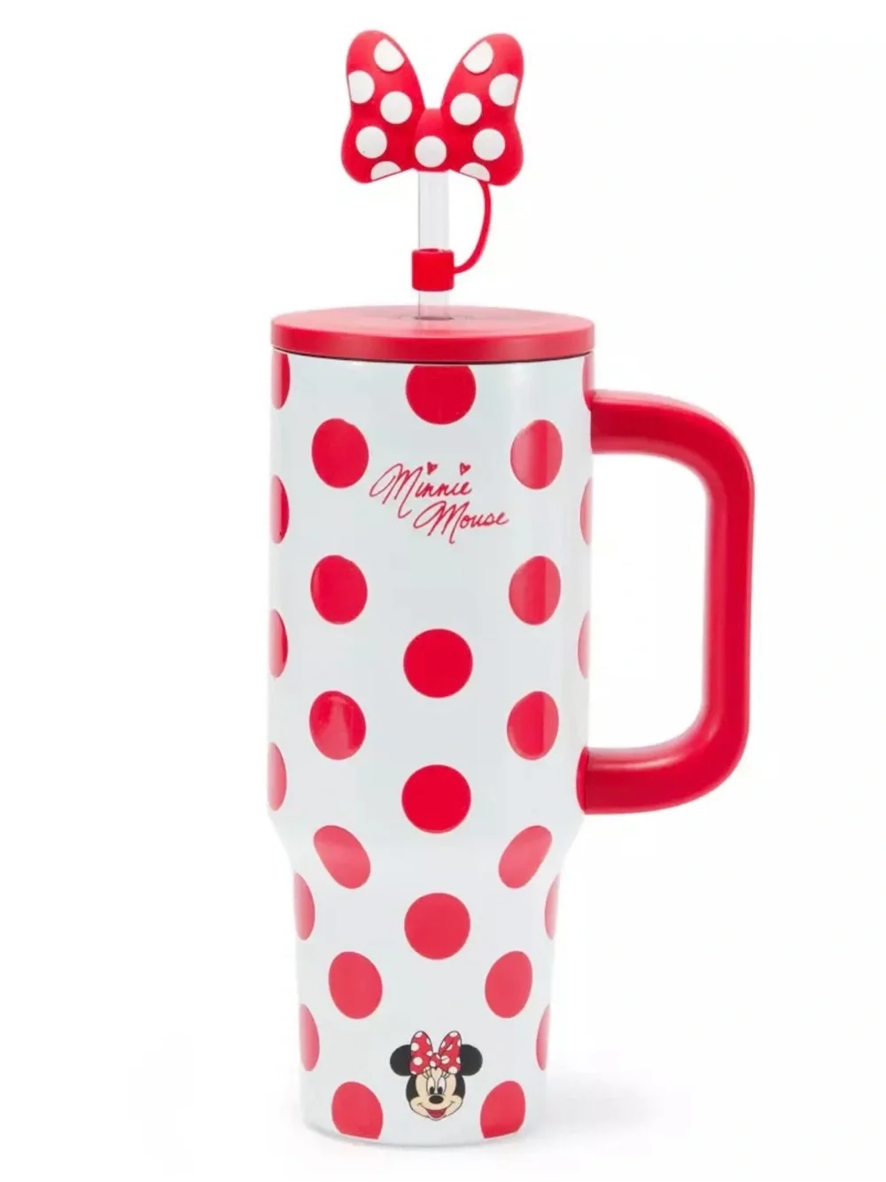 New 2026 Minnie Mouse 30oz Stainless Steel Travel Tumbler & Straw & Zip Case